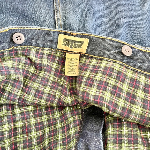Vintage SafTbak Flannel-Lined Brush Hunting Jeans, Size 40x30 - Picture 4 of 4